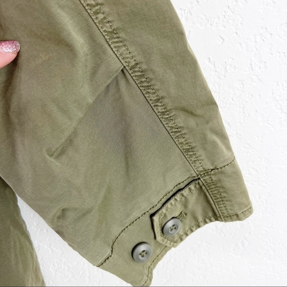 Joie Jenita Stretch Cotton Field Jacket Utility Green Zip Size Large L NWT - Picture 9 of 11